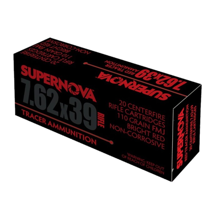 Supernova PMSN762R Red Tracer 7.62mm 110 gr Full Metal Jacket 20 Per Box/ 50 Cs Supernova PMSN762R Red Tracer 7.62mm 110 gr Full Metal Jacket 20 Per Box/ 50 Cs