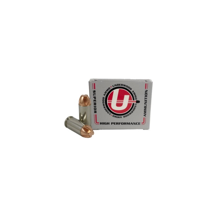 Underwood Ammo Xtreme Penetrator, .40 S&W, 140 Grain, Solid Monolithic, Nickel Plated Brass Case, Centerfire Pistol Ammo, 20 Rounds Box, 829