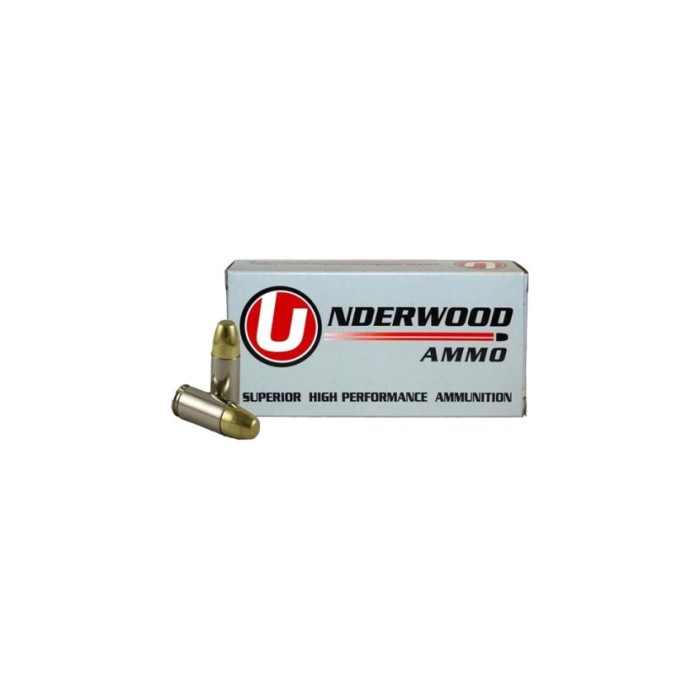 UNDERWOOD 9MM LUGER +P+ 147GR - Nickel Plated Brass Casing