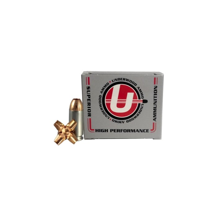 Underwood Ammo Maximum Expansion, 9x19mm Parabellum, 105 Grain, Solid Monolithic, Nickel Plated Brass Case, Centerfire Pistol Ammo, 20 Rounds Box, 154