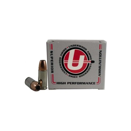 Underwood Ammo 9 mm Luger +P+, 147 Grain, BJHP,Nickel Plated Brass Cased, Pistol Ammo, 20 Pack, A133-133