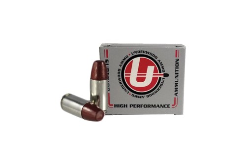 Underwood Ammo Hunting, 9mm +P, 147 Grain, Hard Cast Lead Flat Nose, Nickel Plated Brass Case, Centerfire Pistol Ammo, 20 Rounds Box, 719