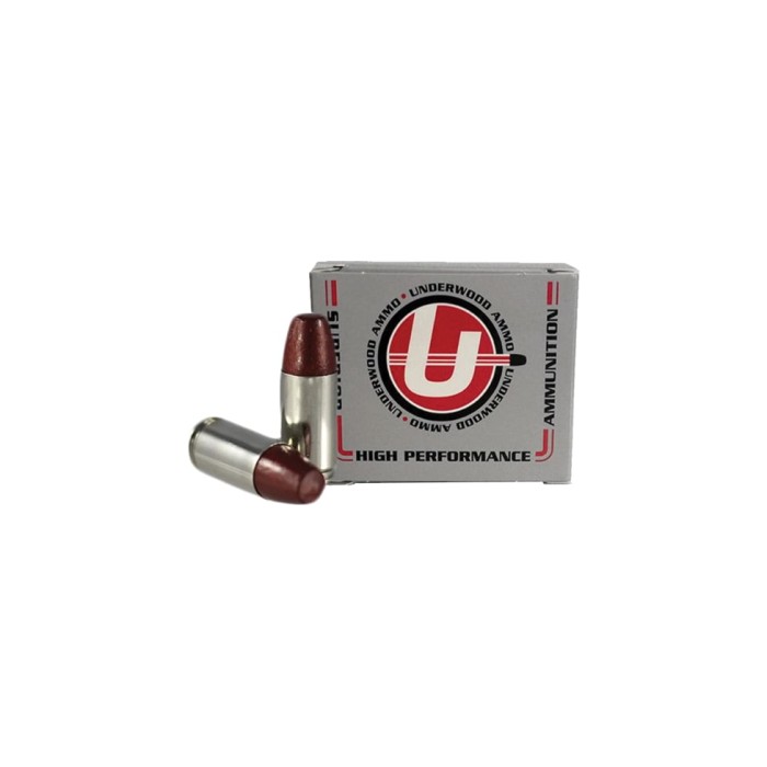 Underwood Ammo Hunting, 9mm +P, 147 Grain, Hard Cast Lead Flat Nose, Nickel Plated Brass Case, Centerfire Pistol Ammo, 20 Rounds Box, 719