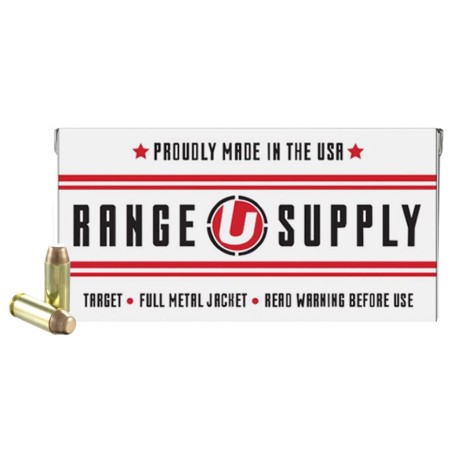 Range Supply 10mm Auto 180 Grain Full Metal Jacket 50/RD - Brass Casing