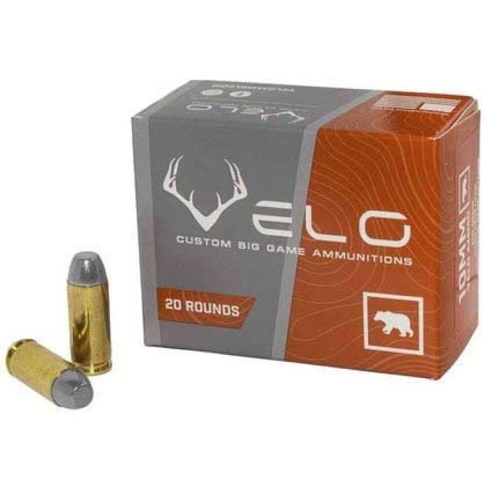 VELO 10mm Auto 200 Grain Flat Point Brass Cased Pistol Ammo, 20 Rounds, M10mmC200-B