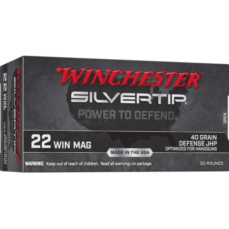 Winchester .22 Winchester Magnum Rimfire 40 Grain Jacketed Hollow-Point Rimfire Ammunition, 50 Rounds, W22MST