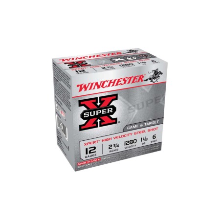 Winchester Bismuth 20 Gauge 3in Size 4 Centerfire Shotgun Buckshot Ammunition, 25 Rounds, SWB2034