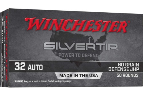 Winchester Super-X .32 Auto 60 Grain Jacketed Hollow Point Centerfire Pistol Ammunition, 50 Rounds, W32AST