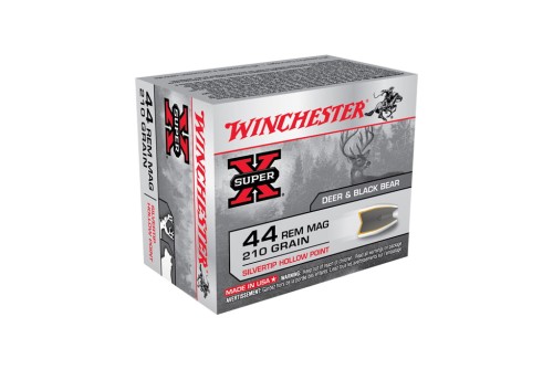 Winchester Super-X .44 Remington Magnum 210 Grain Silvertip Jacketed Hollow Point Centerfire Pistol Ammunition, 20 Round, W44MST