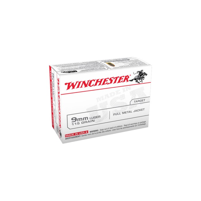 Winchester Usa 9 mm Luger 115gr Fmj 100rd Value Pack