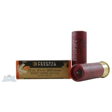 Federal 12ga 2.75" 300gr Trophy Copper Sabot Slug Vital-Shok Shotshell Ammunition 5rds - P152 TC