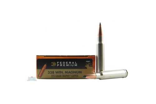 Federal 338 Magnum 225GR Trophy Copper Vital-Shok Ammunition 20rds - P338TC1