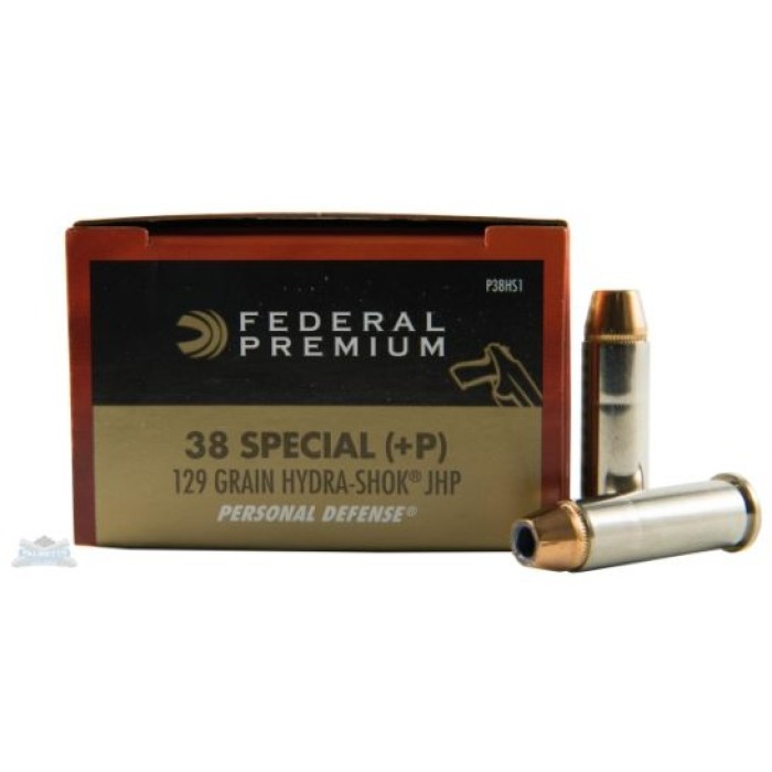 Federal 38 Special+P 129gr Hydra-Shok Ammunition 20rds - P38HS1