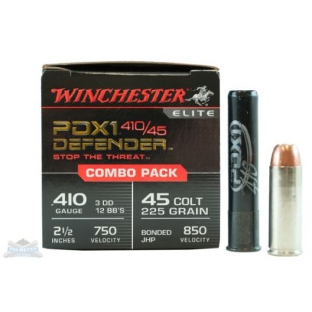 Winchester 410/45 Colt PDX1 Combo Pack Ammunition 20rds  (10 410  & 10 45) - S41045PD