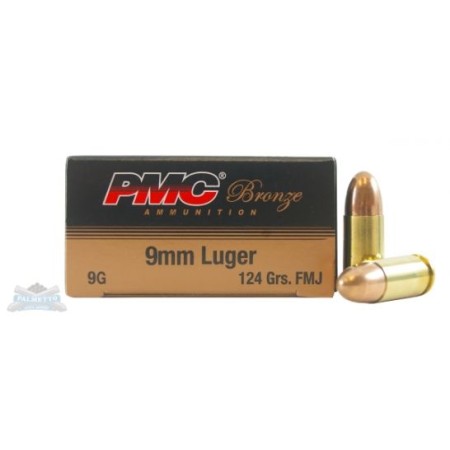 PMC Bronze 9mm 124gr FMJ Ammunition 50rds - 9G