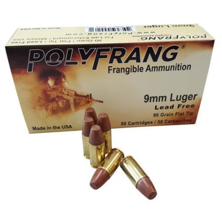 Polyfrang 9mm Luger 90 Grain Flat Tip BOX50 UPC: 865943000261