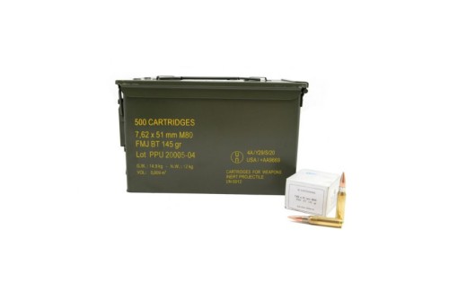 PPU 145 gr FMJBT 7.62x51 Ammunition 500 Round Ammo Can - PPRM762M