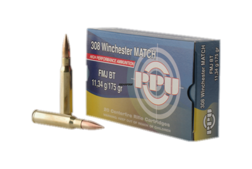 Prvi Partizan Match 308 Winchester Ammo 175 Grain Hollow Point Boat Tail