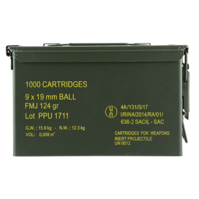 Ppu Mil-spec, Ppu Ppn9mc      9x19 Nato   124 Fmj Can     1000rd