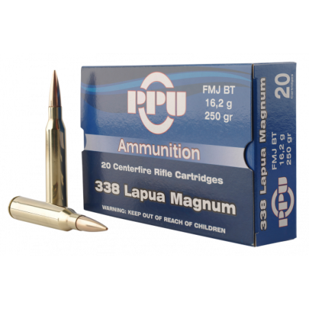 PPU Standard Rifle Brass .338 Lapua 250-Grain 10-Rounds FMJ