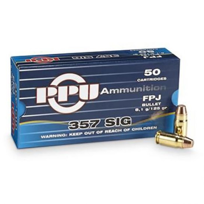 PPU Centerfire Handgun Brass .357 Sig 125 Grain 50-Rounds FPJ