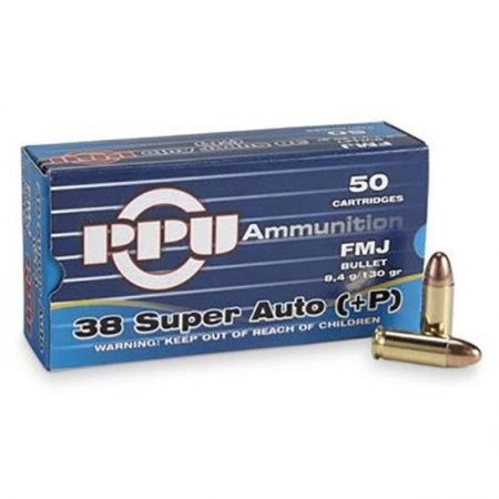 Prvi Partizan .38 Super Auto FMJ 130 gr +P 50 Rounds Ammunition - PPH38SU