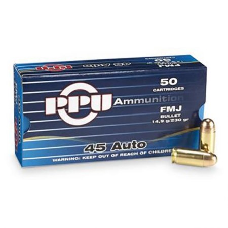 PPU .45 Auto FMJ 230gr 50 Rounds