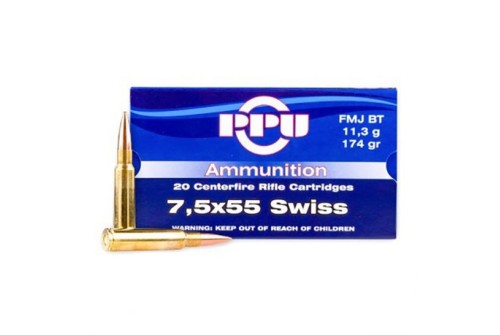 Ppu Ammo 7.5x55 Swiss - 174gr. Fmj 20-pack