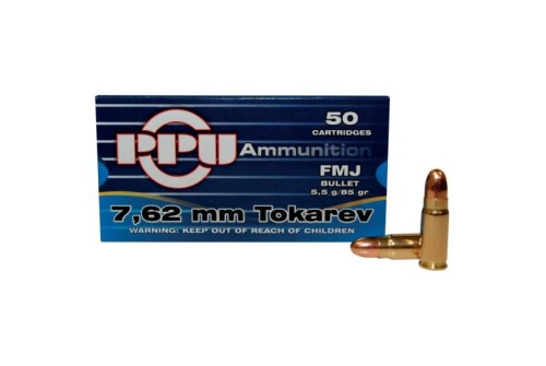 Prvi Partizan 7.62 Tokarev FMJ 85 gr 50 Rounds Ammunition - PPH7TF