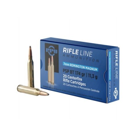 PPU, 7mm Remington Magnum, PSP-BT, 174 Grain, 20 Rounds