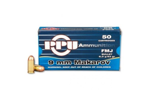 PRVI Partizan 9X18 Makarov 93gr FMJ Ammunition 50rds - PP-R9.4