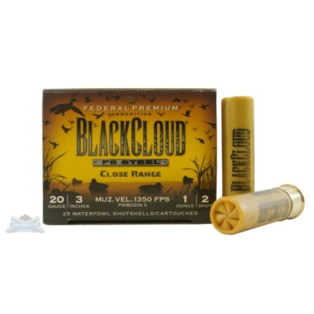 Federal 20ga 3" 1oz #2 Black Cloud "Close Range" Waterfowl Shotshells 25rds - PWBD209 2