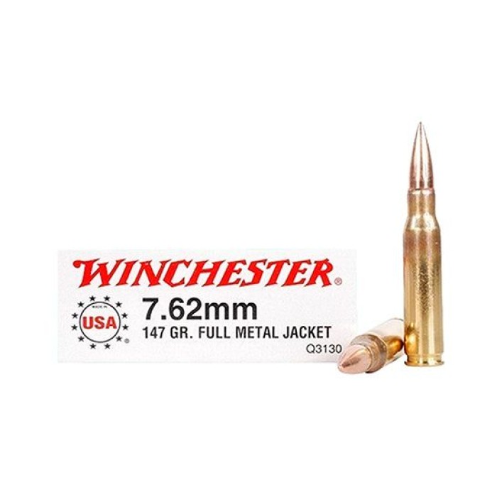 Winchester USA 7.62 Nato 147g FMJ Ammunition 20rds - Q3130