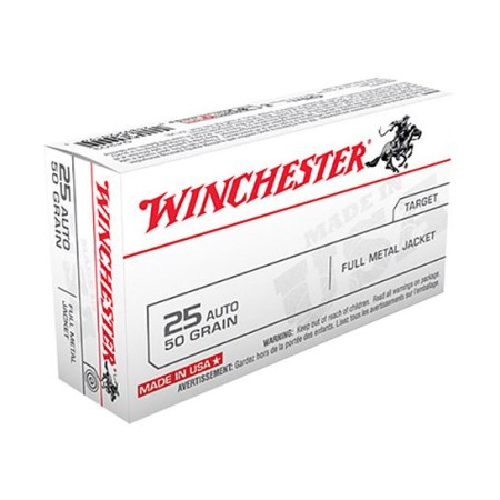 Winchester USA 25 Auto/ACP 50gr FMJ Ammunition 50rds - Q4203