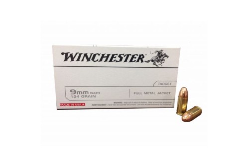 Winchester USA 9mm NATO 124gr FMJ Ammunition 50rds - Q4318