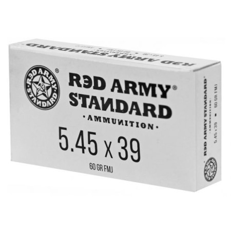 Red Army Standard Centerfire Rifle 60 gr FMJ Steel Cased 5.45x39 Ammunition, 20 Rounds - AM3372