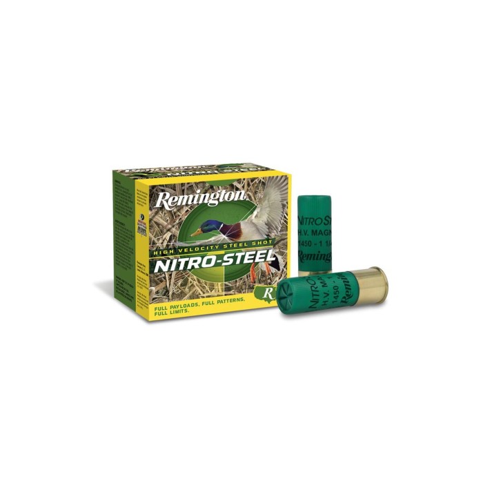 Remington Ammunition 20798 Nitro Steel 12 Gauge 3 1 1/4 oz 2 Shot 25 Bx