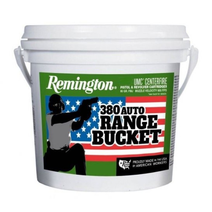 Remington UMC Range Bucket Handgun Ammunition .380 Auto 95 gr FMJ 955 fps 300/ct