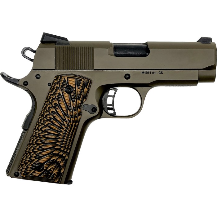 Armscor M1911-A1 Rock Officer .45 Auto, 3.5" Barrel, G10 Grips, Patriot Brown, 8rd