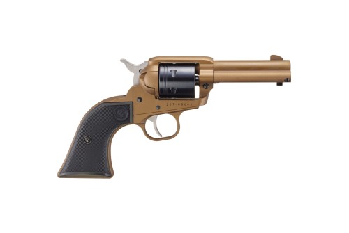 Ruger Wrangler 22 LR, 3.75" Barrel, Burnt Bronze Cerakote, Black Checkered Grip, 6rd