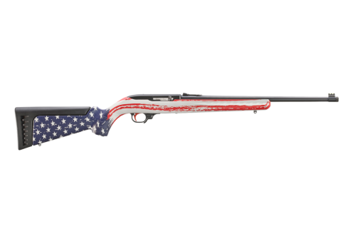 Ruger 31207 10/22 22 LR 10rd 18.50" Satin Black American Flag Camo Synthetic Stock