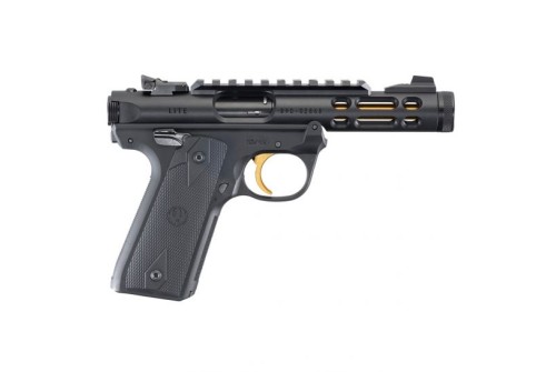 Ruger Mark IV 22/45 Lite 22 LR Gold Barrel Pistol, Black - 43927