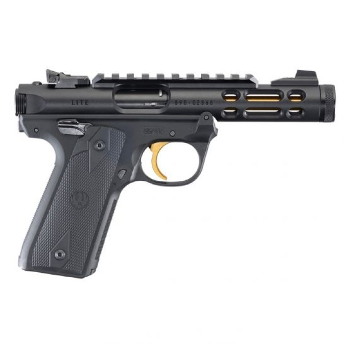 Ruger Mark IV 22/45 Lite 22 LR Gold Barrel Pistol, Black - 43927