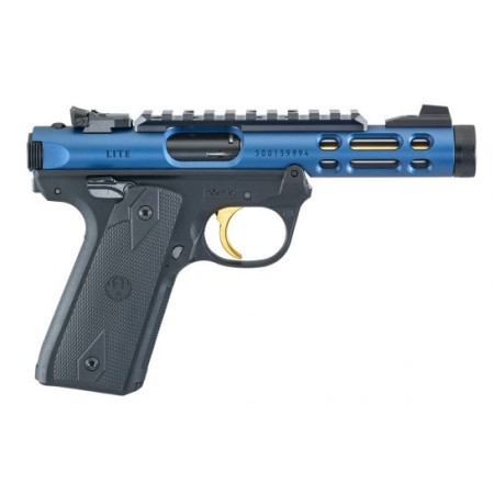 Ruger Mark IV 22/45 Lite Blue W/ Gold Trigger 22LR 4.4" Barrel 10-Rounds