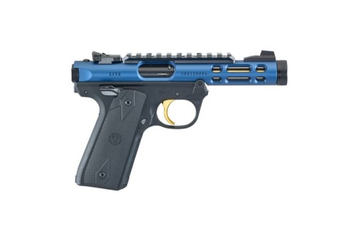 Ruger Mark IV 22/45 Lite Blue W/ Gold Trigger 22LR 4.4" Barrel 10-Rounds