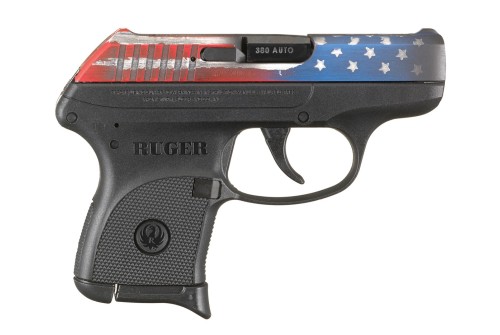 Ruger LCP, Semi-automatci Pistol, Centerfire, 380ACP, 2.75" Barrel, American Flag Slide Finish, Alloy Steel Slide, Nylon Frame, Integral Sights, 6Rd