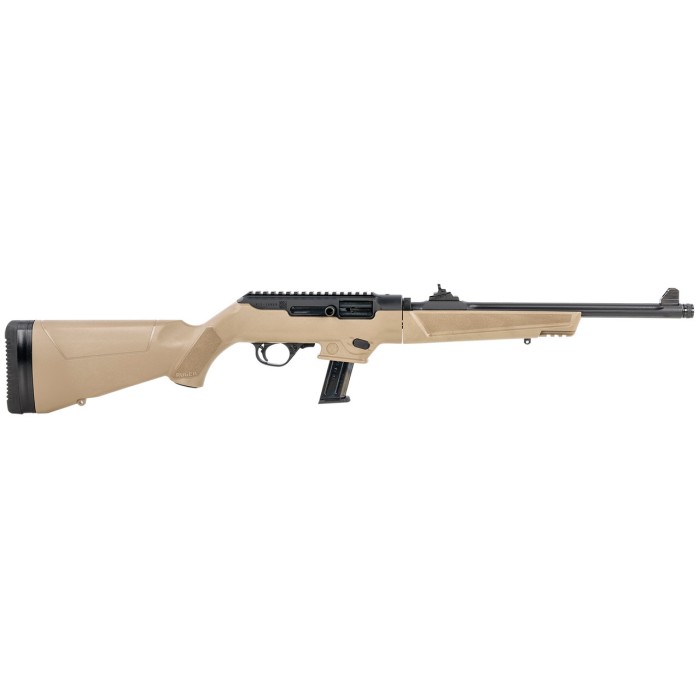 Ruger, PC Carbine 9mm, 16.12" Threaded Fluted Barrel, FDE, 10rd