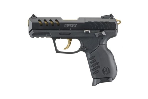 Ruger SR22 3.5" .22 LR Pistol, Black/Gold - 3654