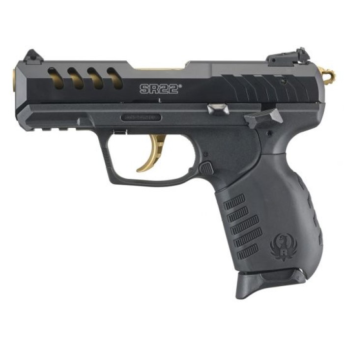 Ruger SR22 3.5" .22 LR Pistol, Black/Gold - 3654