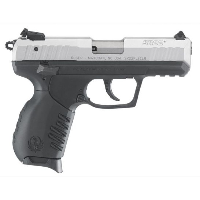 Ruger SR22 .22LR Silver & Black Pistol - 3607